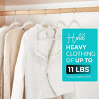 HOUSE DAY Premium Velvet Hangers 50 Pack, Non-Slip Flocked Felt Hangers, Sturdy Clothes Hangers with 360° Rotatable Hook, Heavy Duty Coat Hanger, Durable Slim White Hanger for Closet Space Saving