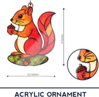 Squirrel Ornament for Tree, Squirrel Christmas Ornaments 2026, Animal Christmas Ornaments, Squirrel Gifts for Women, Woodland Creature Christmas Decor, Suncatcher Holiday Animal Ornaments for Tree