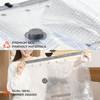 Vacuum Bags for Clothing with Rechargeable Air Pump, 10 Pack Vacuum Seal Bags for Travel, Space Saver Bags for Luggage and Suitcases, Compression Packing Bags in Multiple Travel Size