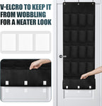 24 Large Pockets Upgraded Over the Door Shoe Organizer, Enhanced Hanging Solution Holder Closets, Shoe Cabinets for Everyone