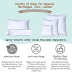 Pillowflex Synthetic Down Pillow Insert - 22x38 Down Alternative Pillow, Ultra Soft Oversized King Bed Sleeping Pillow, Large Rectangle Sham - 1 Decorative Pillow Form