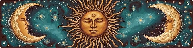 Sun and Moon Metal Sign 4x16 in Decorative Iron Metal Plaque for Door Wall Home Room Farmhouse Street Store Garage Bar Garden Cafe Decor