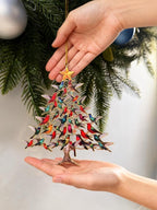 Stacked Hummingbird Christmas Decorations Hummingbird Christmas Ornament, 2D Laser-Cut Iron Metal Decor for Holiday, 2025