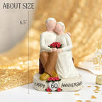 60th Wedding Anniversary Couple Figurine Gift for Parents, Happy 60th Anniversary Decoration, Diamond Wedding Keepsake Statue for Husband Wife, 60 Years Marriage Gift for Couple