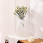 White Glass Vase, Large Glass Vase for Flowers, Modern Flower Vases, Tall Floor Vases for Living Room, Dining Table, Mantle, Shelf, Wedding, Office, 10 Inches