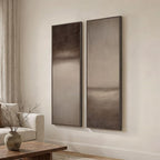 Long Narrow Framed Brown and Beige Neutral Abstract Vertical Wall Art, Set of 2 Modern Canvas Prints Paintings Artwork for Walls, Minimalist Pictures for Living Room Bedroom Hallway Entryway Wall Decor