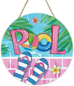 Summer Pool Flip Flops Front Door Sign