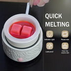 Electric Wax Melt Warmer with Silicone Liner, 3-in-1 Ceramic Scented Wax Burner for Home Aromatherapy, Fast Melting Fragrance Warmer for Essential Oils & Wax Cups, Flame for Women,