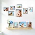 15 Pack Picture Frames Collage Wall Decor, Grey Frame Set with 3pcs 8x10, 6pcs 5x7, 6pcs 4x6 for Gallery Display, Wall Mounting & Tabletop, Bulk Photo Frames for Living Room Decor