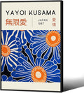 Yayoi Kusama Print Vintage Japanese Wall Art Abstract Yayoi Kusama Poster Minimalist Painting Art Exhibition Suitable for Japanese Bedroom,Living Room Office Decor 24x36in Black Framed