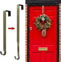 ZMCINER Wreath Hanger for Front Door, Adjustable 15-25 Inch Wreath Hanger, 20 lbs Larger Door Upgrade, Nickel