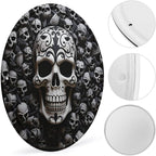 Wall Picture, with Black and White Skulls Printed Circular Iron Hanging Picture,Wall Art Decor,Home for Bedroom Living Room Bathroom Decor,Iron Painting 11.8X11.8 in