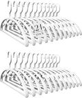 HOUSE DAY Plastic Clothes Hangers 24 Pack, Sweater Hangers No Shoulder Bump, Thick Heavy Duty Coat Hanger for Closet, White Wide Hanger with Non-Slip Hook for Sweaters, Suits, Dresses, Jackets, Pants
