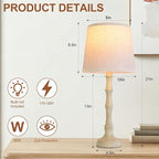 Lamps Set of 2 Modern Farmhouse Table Lamp Bedside Reading Lamps Living Room End Tables Set Lamps for Night Stands Bedroom Night Lamp,High 26.25 Inch,Off-white,With Fabric Lamp Shade,Bulb Not Included