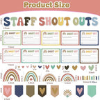 Employee Recognition Bulletin Board Decor - 20 Paper Cutouts Expressing Appreciation and Acknowledgment, Perfect for School, Classroom, and Office Wall Decor (Bohemia)