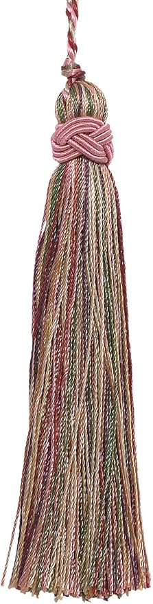 DÉCOPRO 4" (10cm) Decorative Hand-Crafted Tassel | Craft Tassel (ITS) Berry Patch Red Multicolor #4260 (Dark Red Forest Green White Gold) Set of 4