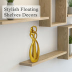Trycooling Kissing Lovers Statue Abstract Sculpture Resin Statues for Home Decor Modern Home Office Desktop Shelf Bookshelf Decor (Gold, Small)