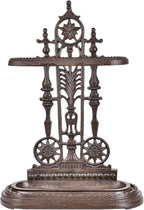 Sungmor Royal Style Cast Iron Umbrella Stand w/Detachable Drip Tray, Heavy Duty Rustic Umbrella Holder for Entryway,Front Door,Hallway,Outside Porch, Decorative Freestanding Umbrella Rack Organizer