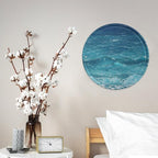 Wall Picture, with The Deep Ocean Printed Circular Iron Hanging Picture,Wall Art Decor,Home for Bedroom Living Room Bathroom Decor,Iron Painting 11.8X11.8 in