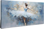 AIYISU Abstract Ballet Dancer Canvas Wall Art White Ballet Girl Dancer Wall Decor Beautiful Dancing Ballerina Print Paintings Minimalist Artwork for Living Room Girls Bedroom Home Decorations 24x48