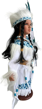 KINNEX COLLECTIONS SINCE 1997 16" Collectible Native American Indian Porcelain Doll (D16779)