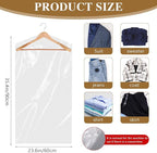 20 Pack Garment Bags for Hanging Clothes Plastic Garment Bags Clear Clothes Covers Dry Cleaner Bags Hanging Dust-proof Garment Bags for Dry Cleaner, Home Storage, Travel (60x90cm)