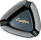 Cigar Ashtray Triangle- Large Rest Outdoor Cigars Ash tray for Patio/Outside/Indoor Ashtray (Black)