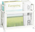 White Magazine Holder, Magazine File Holder, Magazine Rack Floor Magazine Basket, Magazine Stand for Letters, Magazines, Books, Newspapers, Folder Organizer Bin for Books