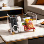 Acrylic Magazine Holder, Crystal Clear Magazine Rack Floor with Metal Feet, Files Newspapers Book Organizer for Bathroom, Living Room, Home Office