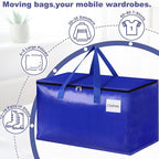 StorageRight Moving Bags-Heavy Duty Moving Boxes, Storage Totes with Zipper, Reinforced Handles and Tag Pocket-Collapsible Moving Supplies for moving, Storage and Travel 93L(Four Colors-10 Pack)