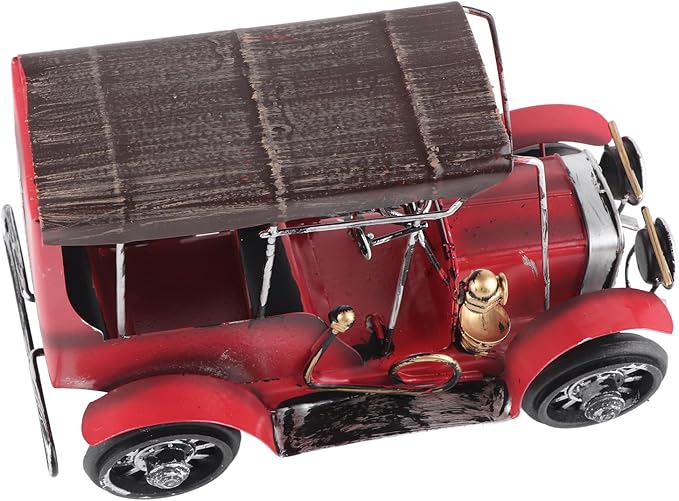 Pssopp Collectible Vehicle Model Vintage Metal Car Model, Miniature Old Vintage Car Home Desktop Decor Handmade Collectible Vehicle for Bar Home Decor Decoration Ornamental Pieces