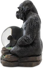 Elanze Designs Gorilla Mother and Baby Miniature 45MM Sturdy Polyresin Magical Whimsical Tabletop Dresser Nightstand Glitter Water Snow Globe Figurine Decoration