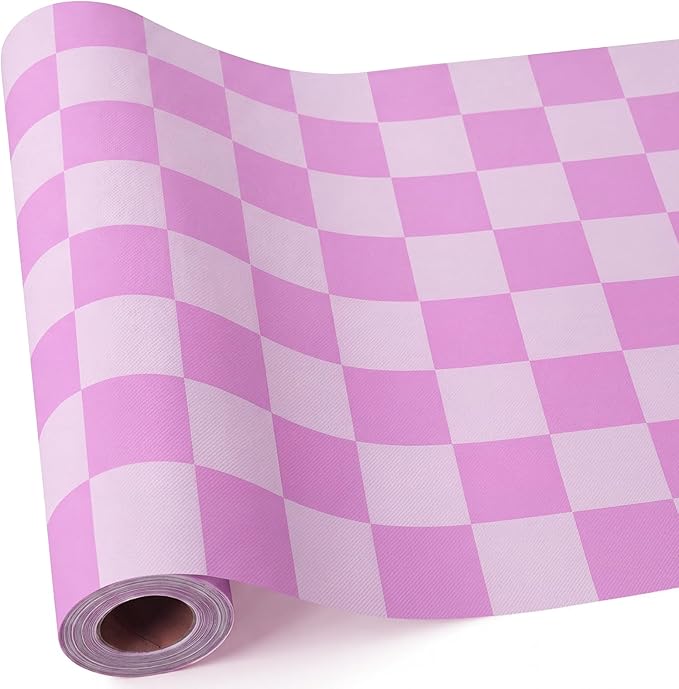 Hahafelt 16 in x 40 Ft Fabric Bulletin Board Roll Purple Plaid Bulletin Board Classroom Non Woven Background Decorations Waterproof Wrinkle Resistant Fabric Roll for Back to School Wall Decor