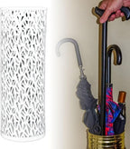 ZJchao Metal Freestanding Round Umbrella Stand Rack Bin for Entryway, Office, or Hotel Decor – Medium Size, Space-Saving Storage Holder Compatible with Standard Umbrellas