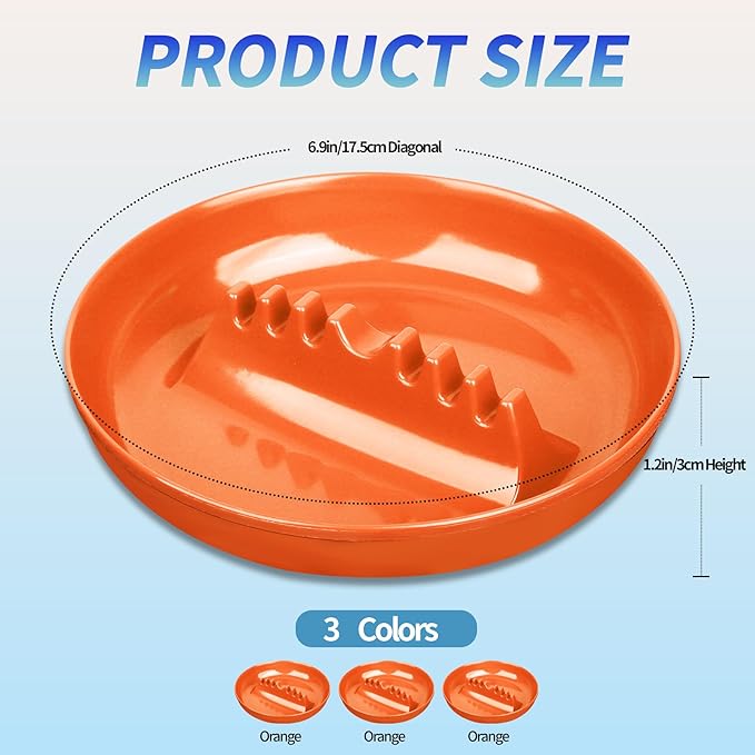 3Pcs Orange Ashtray Sets, Ash Tray for Cigarettes and Cigar, Round Large Size Plastic Ashtrays, for Indoor Outdoor Home Office Patio Restaurant Bar Hotel Use (Set of 3 Orange)