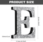 Qunclay 8'' Silver Crystal Diamond Bling Letters Crushed Diamond Decoration Wooden Glitter Letter with Screw and Hooks Rhinestone Gift for Wedding Y2k Mcbling Bedroom Wall Decor (Letter E)