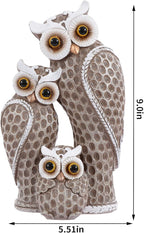 Cute Family of Three owl Figurines Home Décor Owl Statues Décor for Shelf Gifts Decoration for Birds Lovers Home,Office, Bookself
