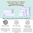 Pillowflex Synthetic Down Pillow Insert - 12x30 Down Alternative Pillow, Ultra Soft, Large Rectangle Body Sleeping Pillow, Lumbar, Long, Back - 1 Decorative Pillow Form