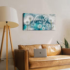 Family Wall Decor Teal Kitchen Wall Art Farmhouse Inspirational Quotes Canvas Prints A Little Bit of Crazy Loud Love Large Dandelion Family Signs for Home Decor Wall Living Dining Room Bedroom 20x40"