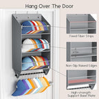 Over the Door Hat Rack - 3-Layer Design Hat Organizer Holds 30-36 Hats with 10 Hooks, Ideal Hat Rack for Door, Over the Door Organizer for Closet, Apartment, Bedroom, Dorm, 2 Pack, Grey