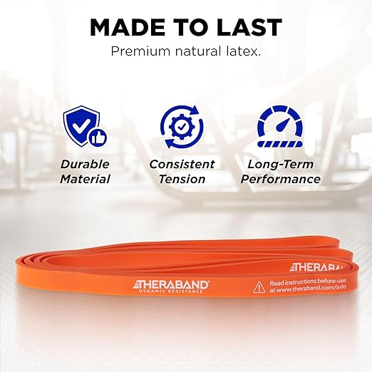 THERABAND High Resistance Band, Light Elastic Super Band for Full Body Workouts, Physical Therapy, Strength Training, Durable 41” Loop Exercise Band, 15 lb Resistance