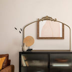 40"x30" Gold Large Antique Mirror, Vintage Baroque Mirror with Ornate Beaded Frame for Home Decor - Living Room, Entryway, Bathroom, Fireplace
