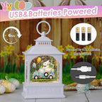 Easter Truck Snow Globe, 6H Timer Easter Snow Globe Glitter Bunny Spring Decor Easter Decorations (Bunny Truck)
