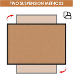 Cork Board Bulletin Board 20 x 30, Black Aluminium Framed Corkboard, Office Board for Wall Cork, Large Wall Mounted Notice Pin Board with 16 Push Pins for School, Home & Office