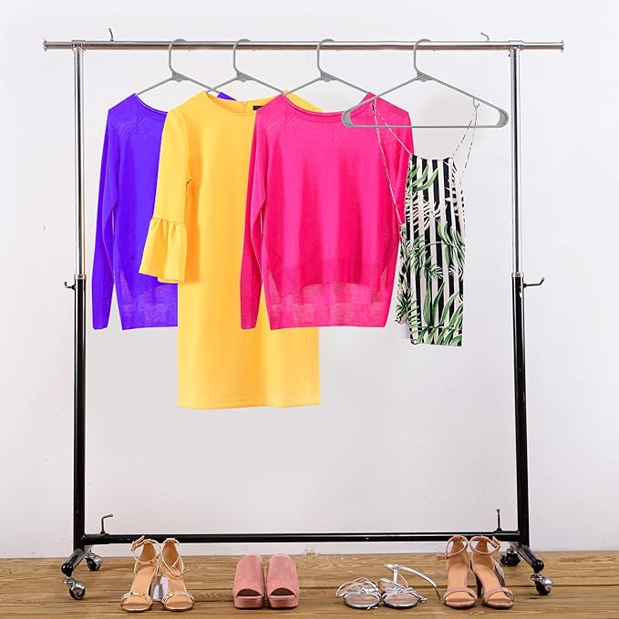 Utopia Home Plastic Hangers 20 Pack - Space Saving Clothes Hanger - Durable & Strong Closet Organizers and Storage with Built-in Strap Hooks - Essential for Shirts, Pants, Skirts & Coats (Grey)