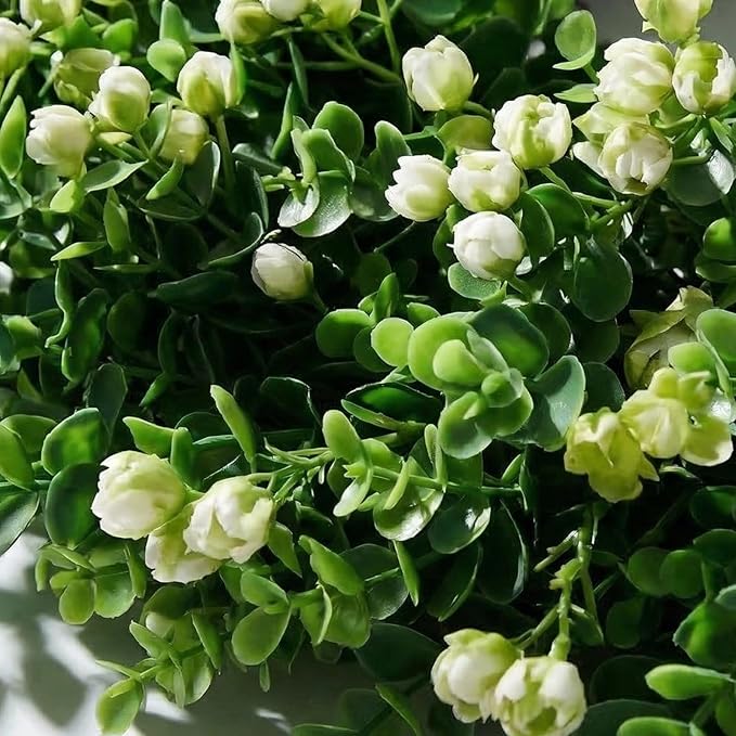 24" Faux Large Preserved Eucalyptus Wreath with Baby's Breath - Waterproof Spring & Summer Greenery Floral Wreath for Front Door, Porch, Wall, Window - Indoor & Outdoor All Seasons Home Décor