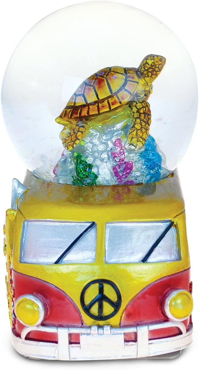 COTA Global Van with Sea Turtle Snow Globe - Water Globe Figurine with Sparkling Glitter, Collectible Novelty Ornament for Home Decor, for Birthdays, Christmas, and Valentine's Day - 65mm