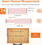 Lifewit 24 Pack Drawer Dividers 4" High 28-43.5cm/11-17" Adjustable Drawer Organizer for Clothes/Utensils, Expandable Drawer Separator in Dresser/Kitchen/Bedroom/Office Organization & Storage Pink