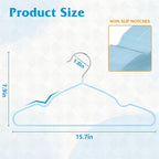 150 Pack Clothes Hangers,Non Slip Blue Plastic Coated Metal Coat Hanger for Closet,Sturdy Thin Hangers Bulk Space Saving Hangers for Pants,Skirt,Shirt,Dress,Tie