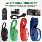 Resistance Bands, Pull Up Bands, Workout Bands for Exercise, Thick Heavy Resistance Band Set with Door Anchor, Elastic Bands for Body Stretching, Training at Home/Gym for Men & Women